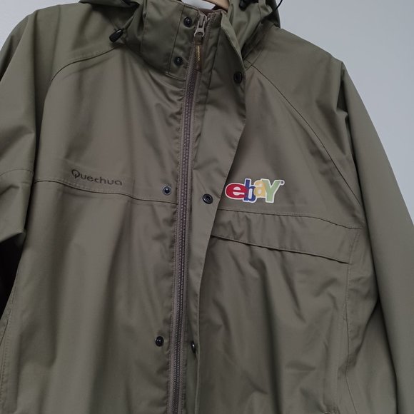 Decathlon Other - SOLD!--Quechua Decathlon Ebay Logo Rain Jacket, Olive Green, Men's Small